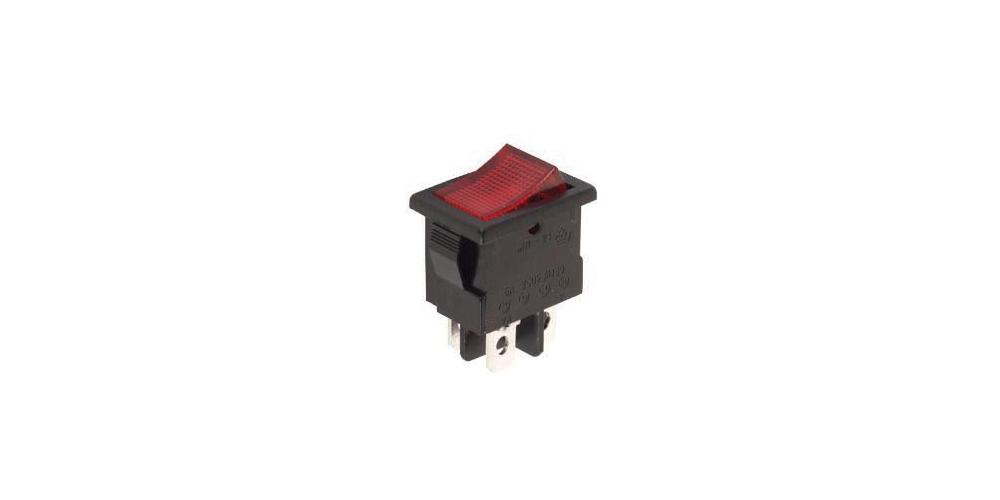 Leistungswippenschalter 5a-250v Dpst Ein-aus - Mit Roter Neonlampe