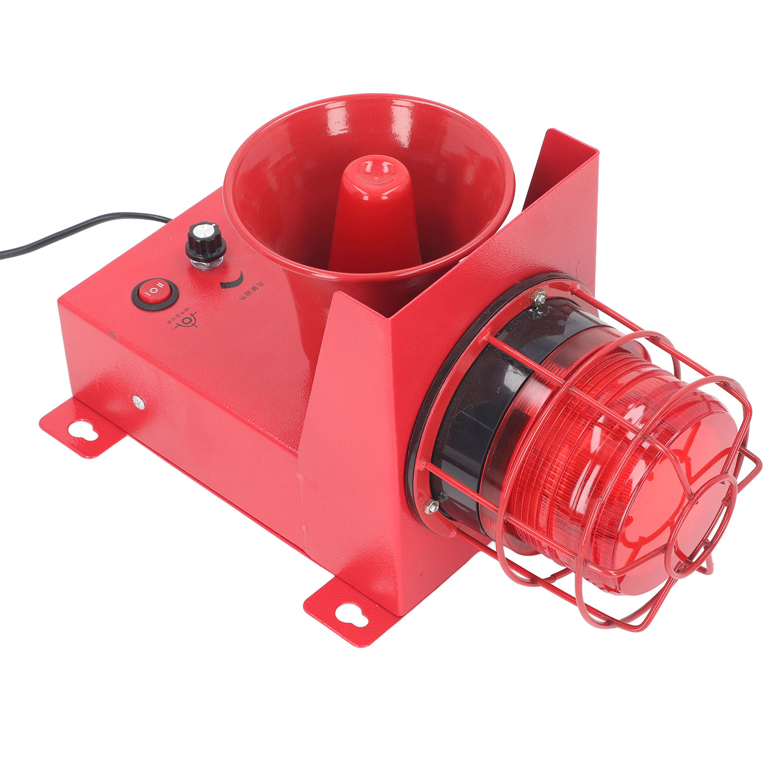 Industrieller 130-db-alarm Mit Akustischem Und Optischem Signal – Ip65-zertifizierte 60-w-led-sirene Mit Einstellbarer Lautstärke Für Werkstatt Und Baustelle