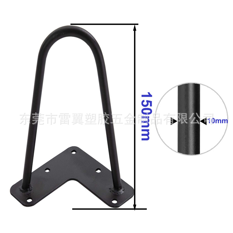 10 Mm X 15 Cm Haarnadel-tischbeine, Doppelt U-förmig, Metall, Für Ess- Oder Bürobereich. Schlichtes Und Modernes Design, Robust, Schwarz, 4er-set.