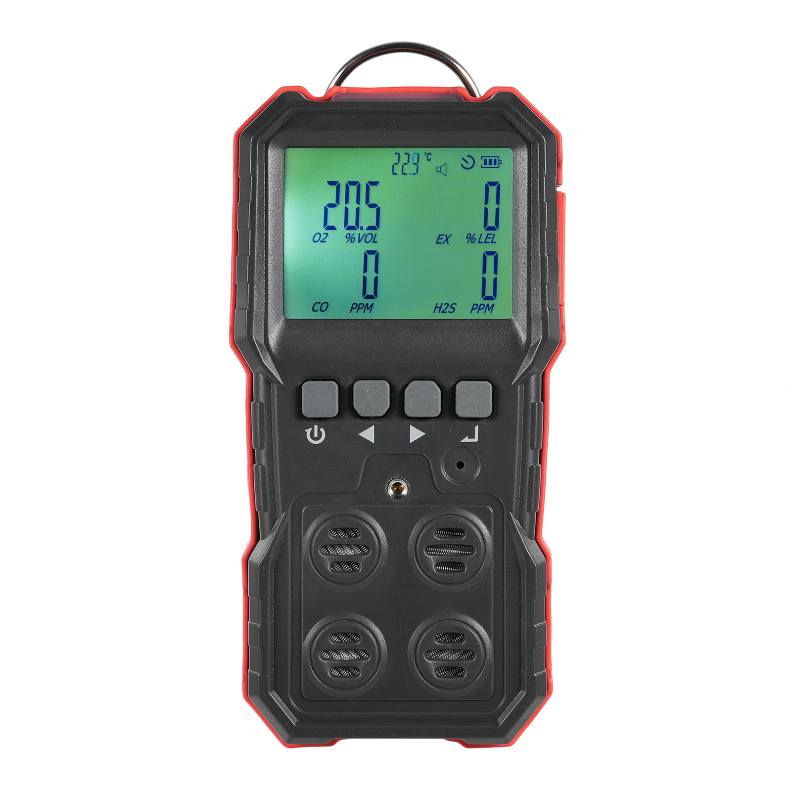 Lel 4-in-1 Gasdetektor O2 H2s Co - Akustischer Und Vibrationsalarm Mit Lcd-bildschirm - Industrielles Analysegerät Für Beengte Räume