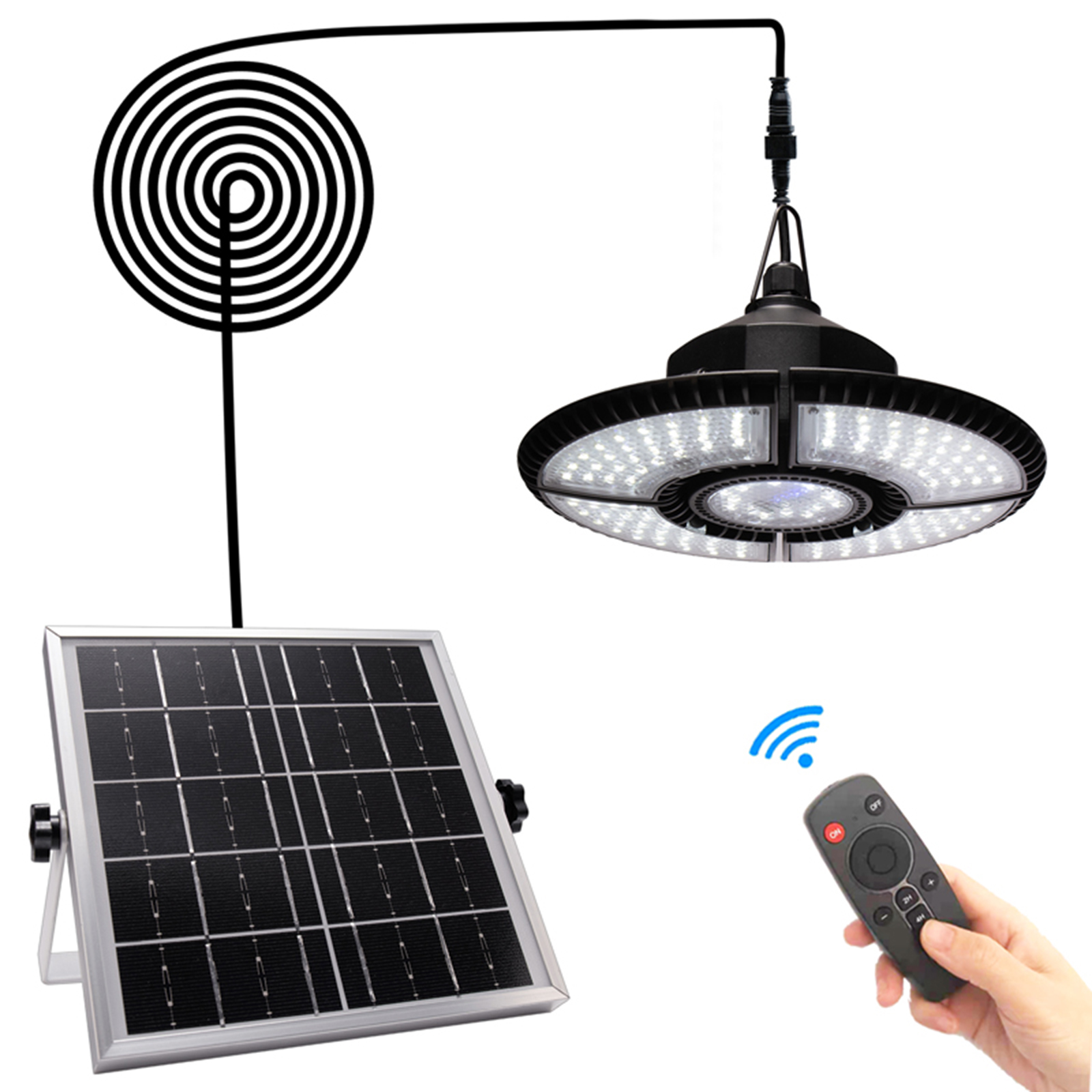 Hängende Solarleuchte Mit Fernbedienung, 1000 Lumen – Ip65 Wasserdicht Für Den Außenbereich, Garage Und Schuppen