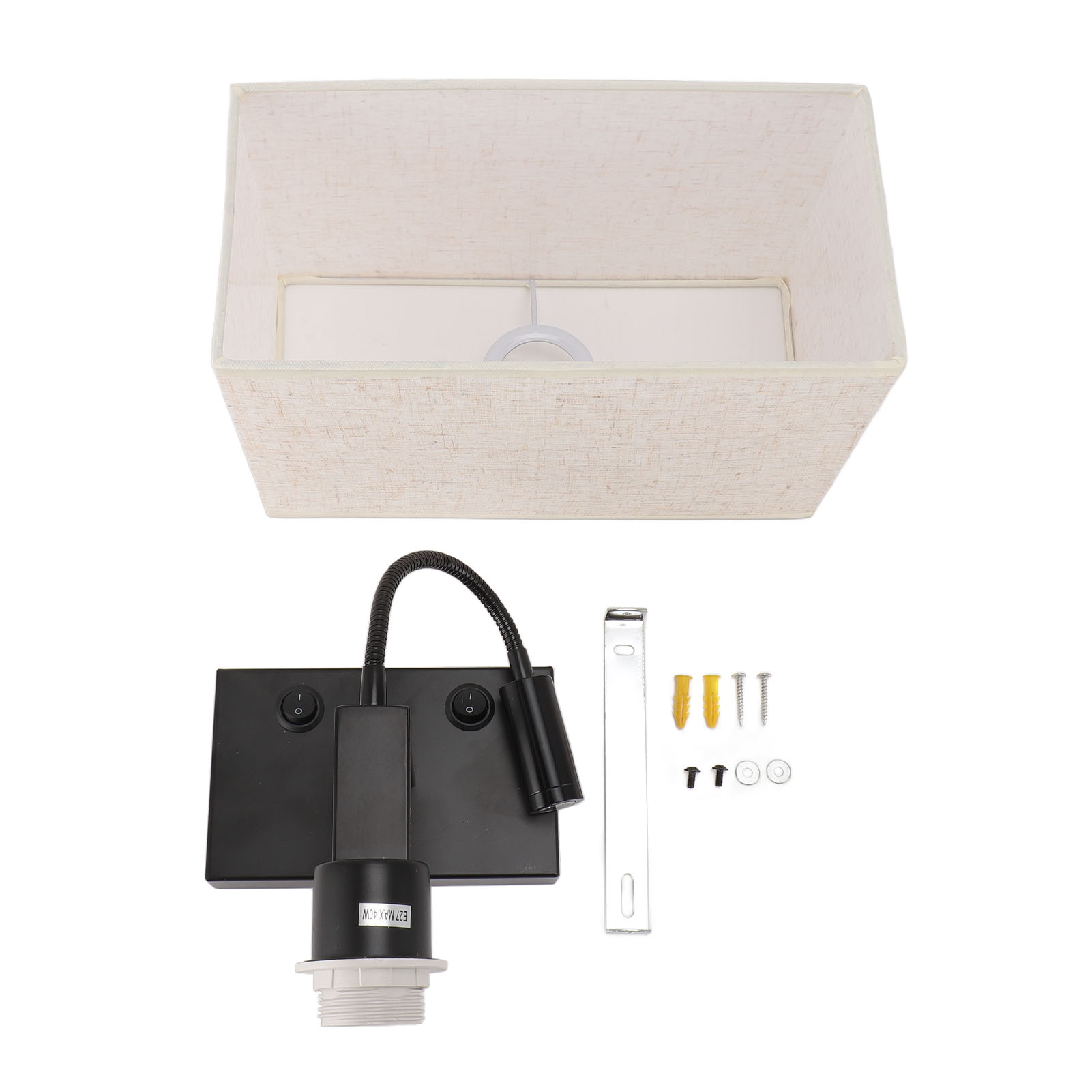 Led-wandleuchte Mit Leinenschirm Für Lesezimmer, Industrielle Beleuchtung Für Flure