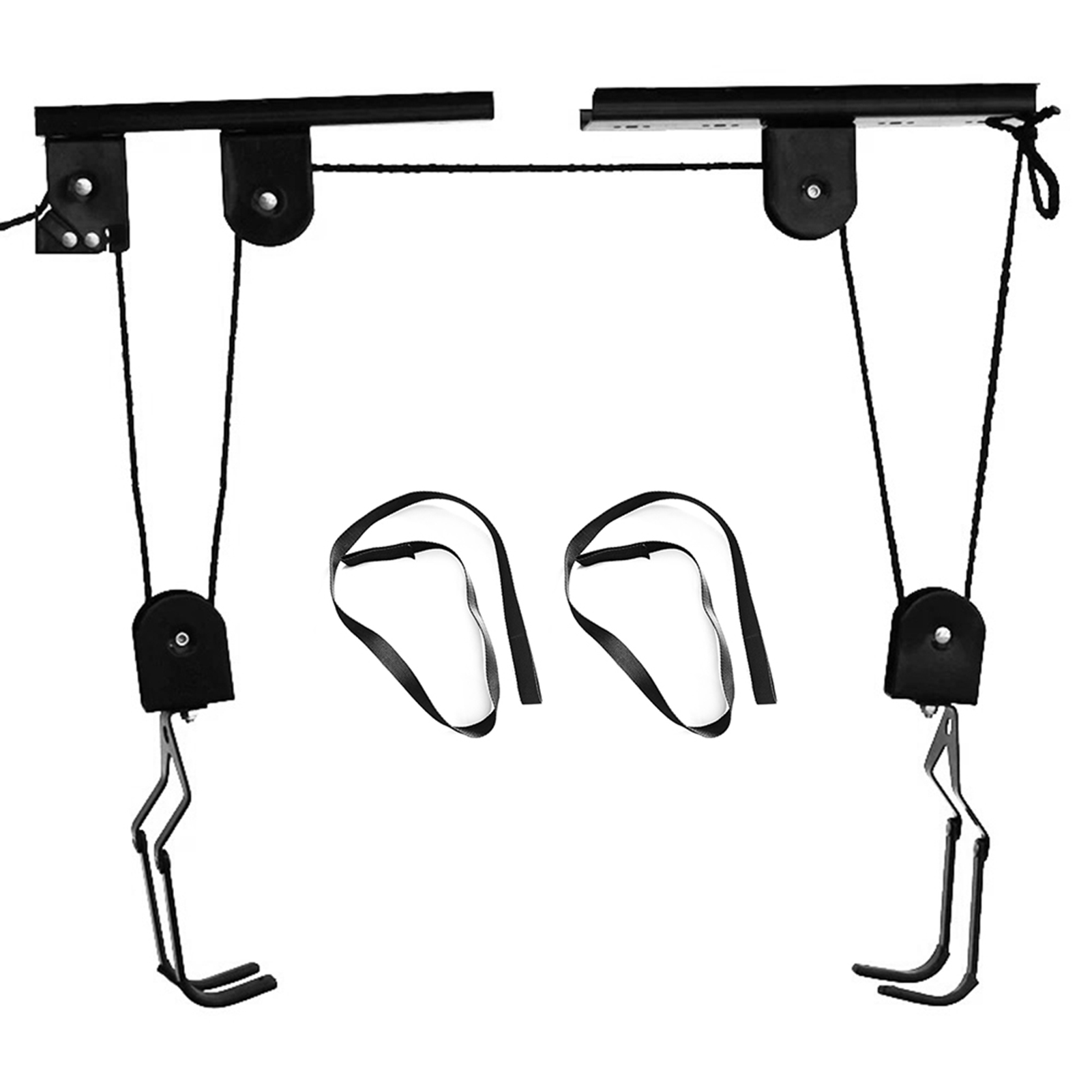 Fahrradhebe- Und Flaschenzugsystem Mit 25 Kg/50 Kg Tragkraft, Robuste, Deckenmontierte Fahrradhalterung Mit Aufhängegurten Für Kajaks.