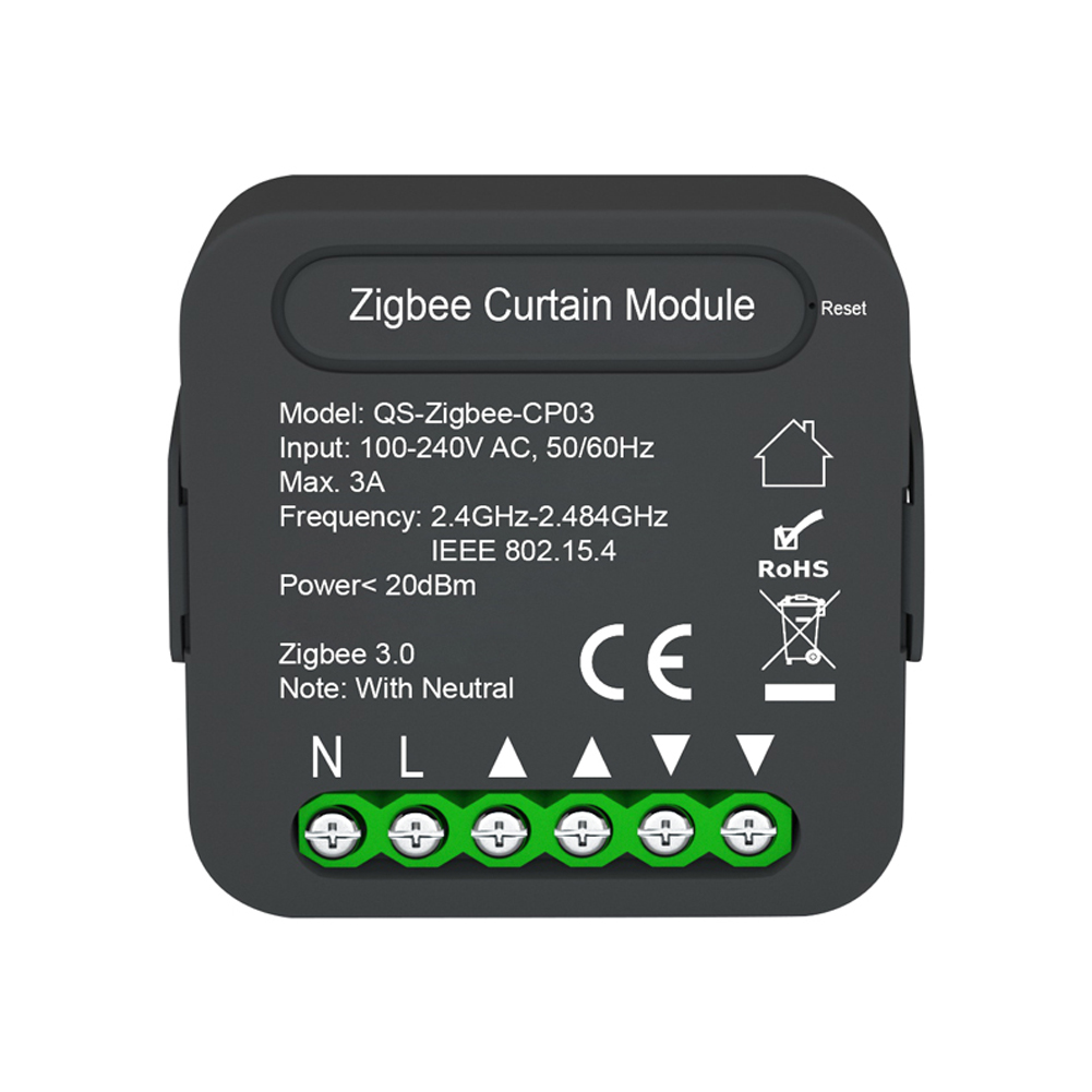 Qs-zigbee-cp03 Tuya Zigbee Smart Curtain Control Module – Fernsteuerung Per App – Smartphone-sharing
