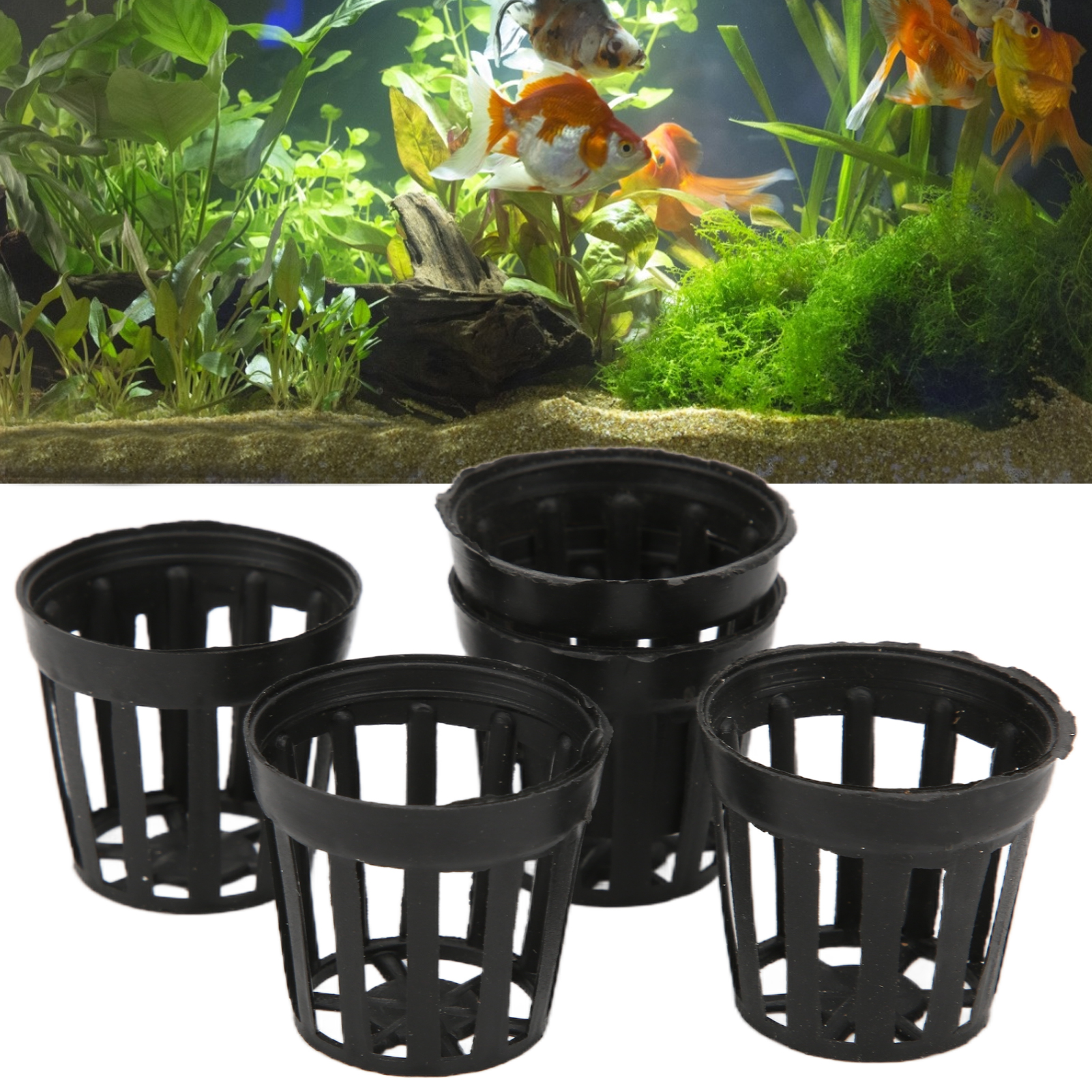 Set Mit 10 Kunststoff-pflanzkörben Für Aquarien Oder Gärten.