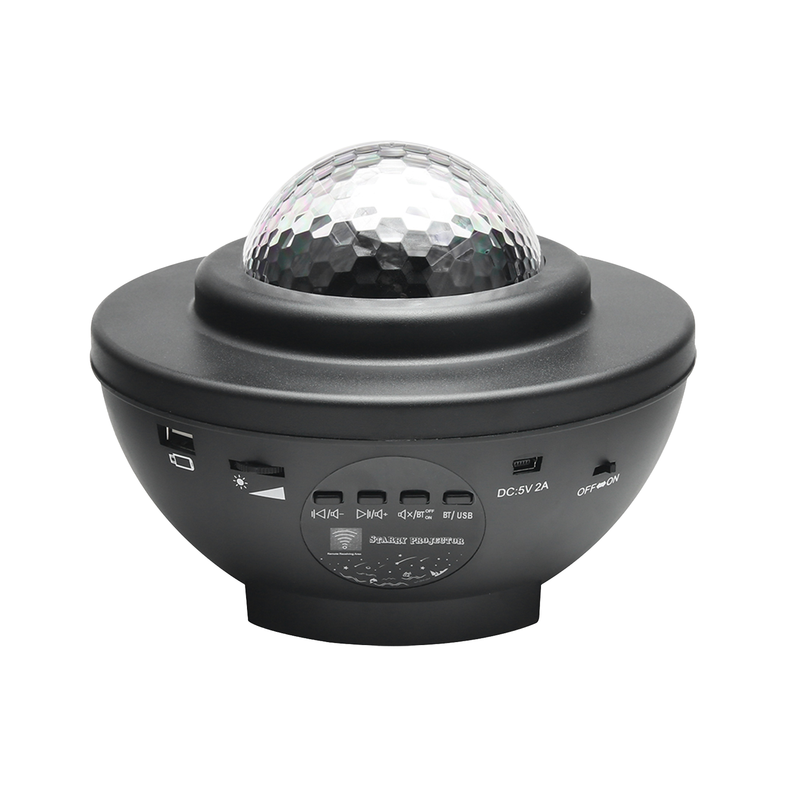 Sternenprojektor, Nachtlicht Mit Led-galaxie Und Meereswellen, Integrierter Bluetooth-lautsprecher
