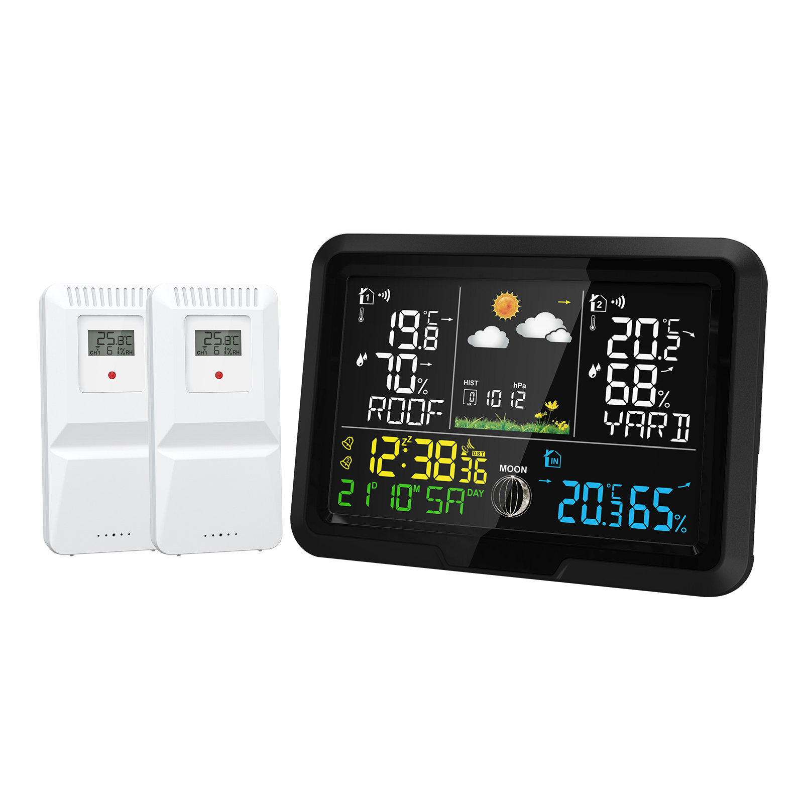 Digitale Wetterstation Mit Thermometer, Sensor, Hd-display, Präziser Temperatur- Und Feuchtigkeitsanzeige Sowie Luftdruckvorhersage