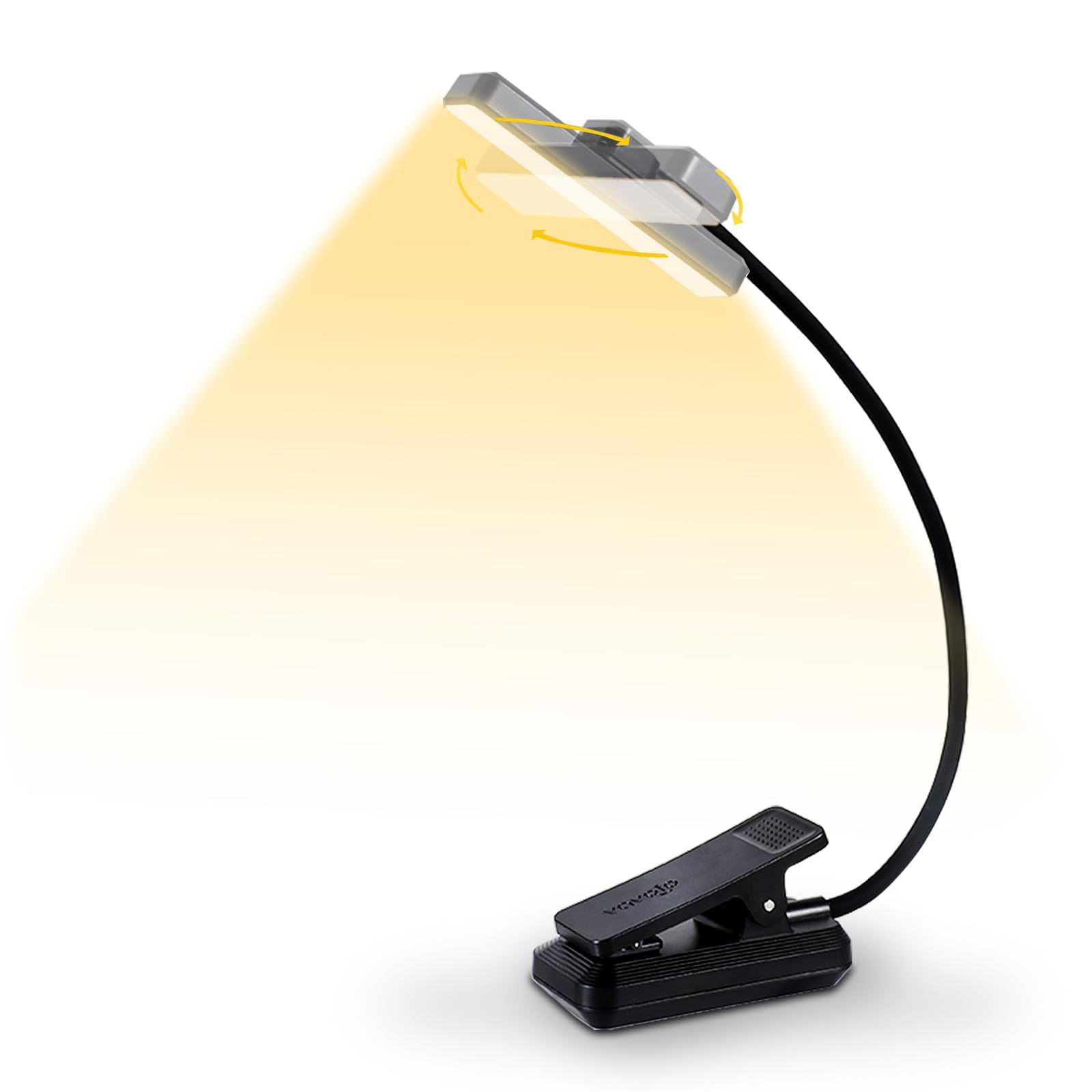 Ansteckbare Leselampe Mit Drehbarem Clip, 24 Leds, Usb-aufladbar, Für Tragbare, Kabellose Bücher