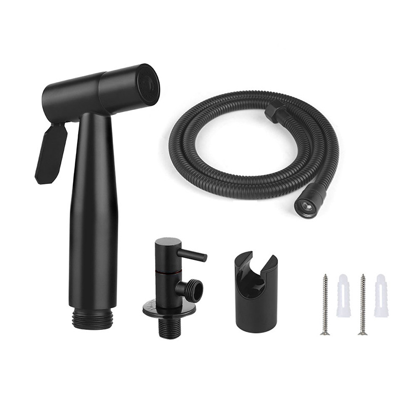 Schwarzes Edelstahl-bidet-wc-sprühset Mit Absperrventil – Hygienischer, Verstellbarer Sprühstrahl Für Wc Und Badezimmer