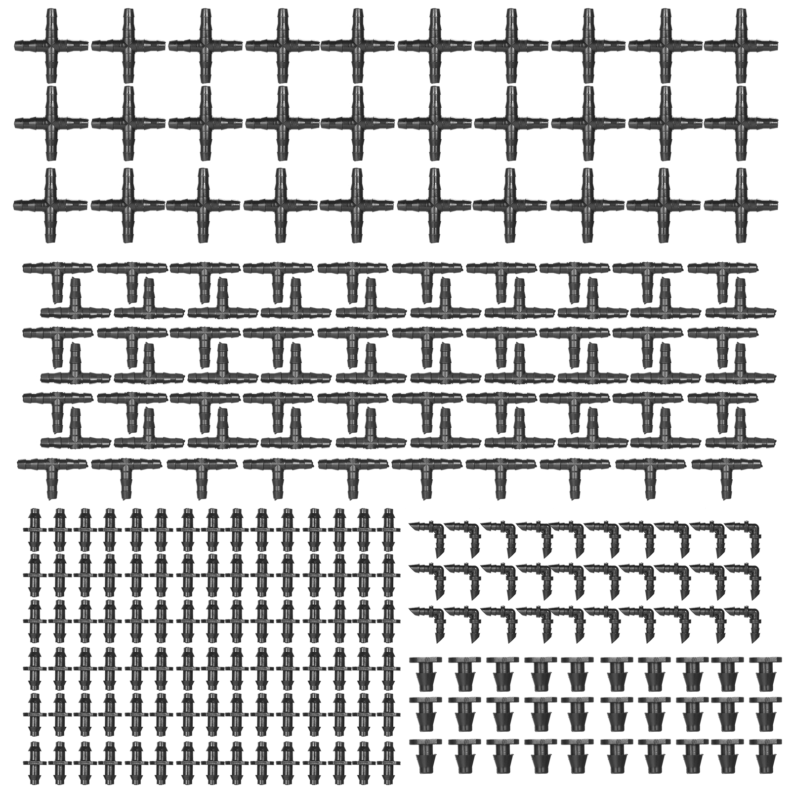 250-teiliges Set Für Gartenbewässerungsarmaturen, Kompatibel Mit 1/4-zoll-schläuchen, Inklusive Verschiedener Verbindungsstücke.