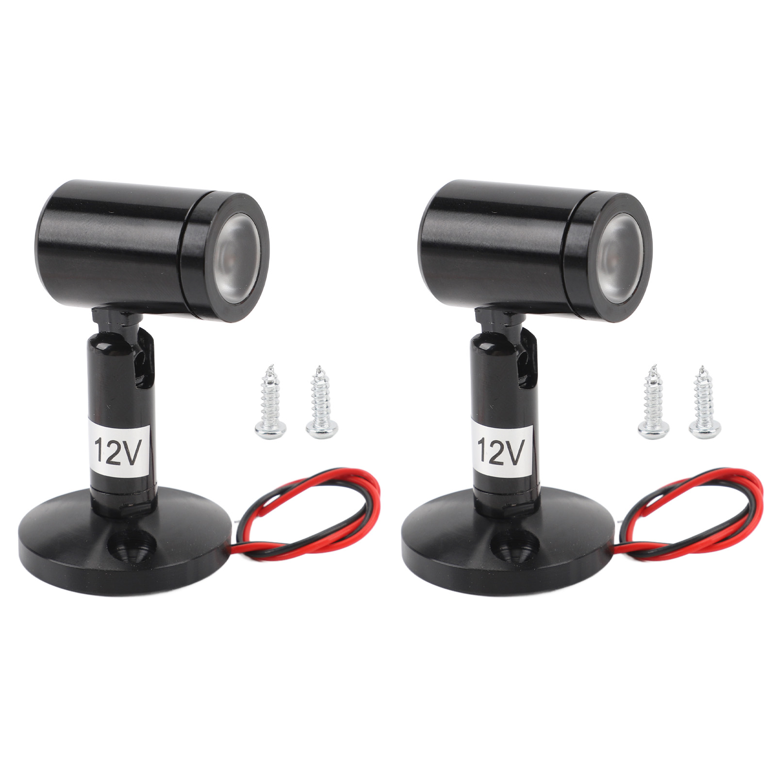 Set Mit 2 Verstellbaren Mini-led-innenstrahlern, 12 V Gleichstrom, Für Schmuckvitrinen, Schränke, Nachttische Oder Boote
