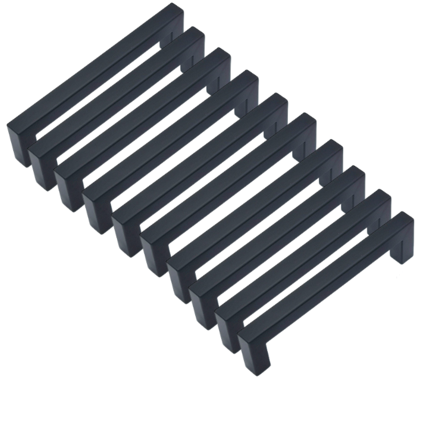 Quadratischer Edelstahlgriff, Schwarze Tür, Schrank, Kleines Hohles Weinkeller-vierkantrohr (10 Stück, Schrauben Inklusive)