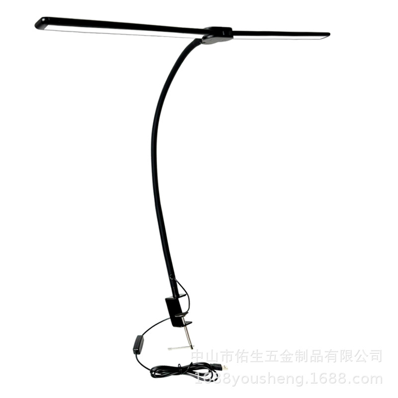 Grenzüberschreitende Led-schreibtischlampe Mit Zwei Leuchtenköpfen Und Augenschutz, Lange, Aufsteckbare Lese-/arbeitsleuchte, Computermonitorlampe