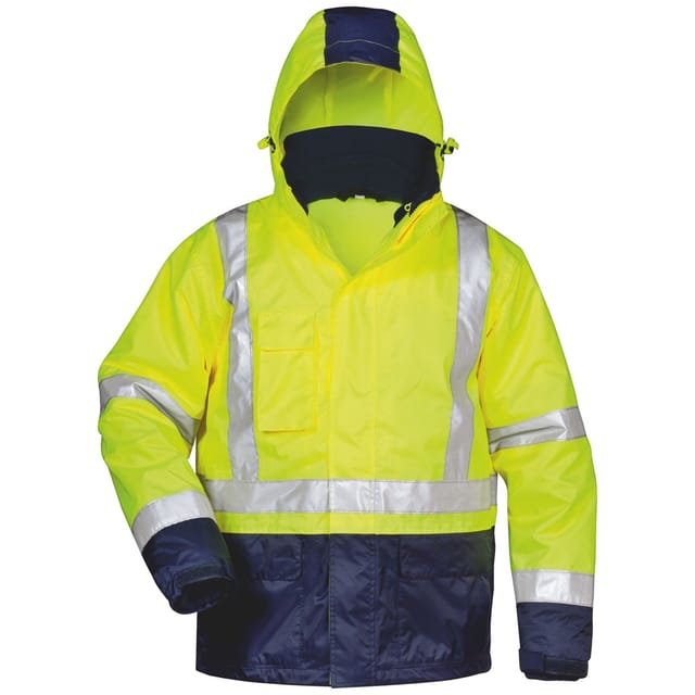 Warnschutzjacke ALF 23502, warngelb/marineblau, Größe XL