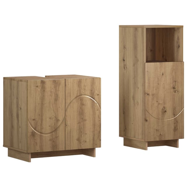 Badezimmerschrank-set 2 Stk. Artisan-eiche Holzwerkstoff Vidaxl