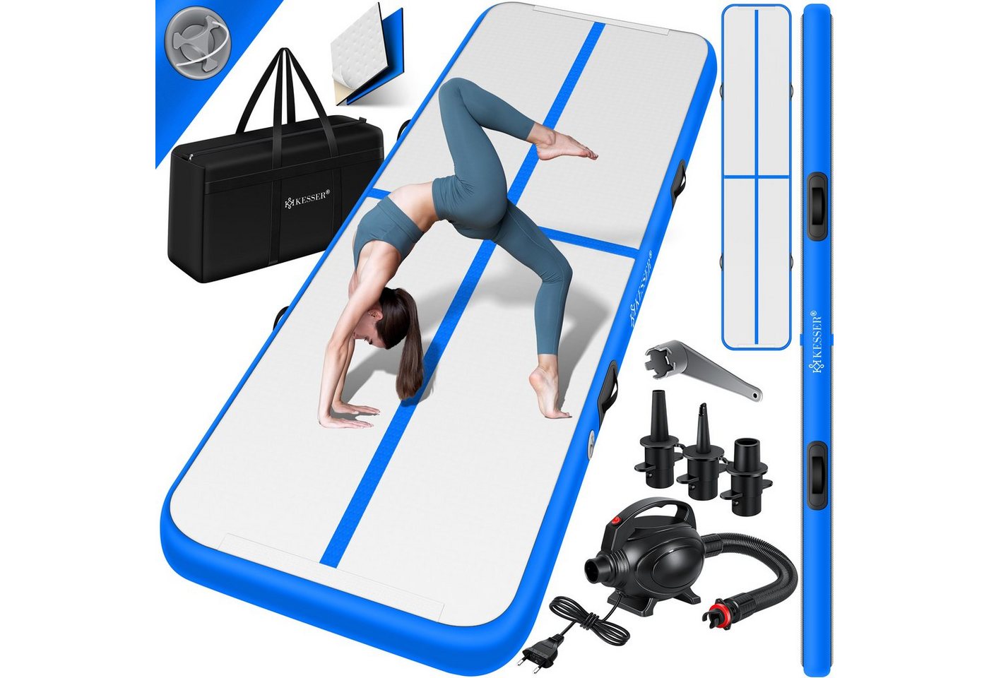 Kesser® Turnmatte Airtrack Aufblasbar 2-6m, Fitness-/gymnastikmatte – Turnmatte Aufblasbar Bild 4