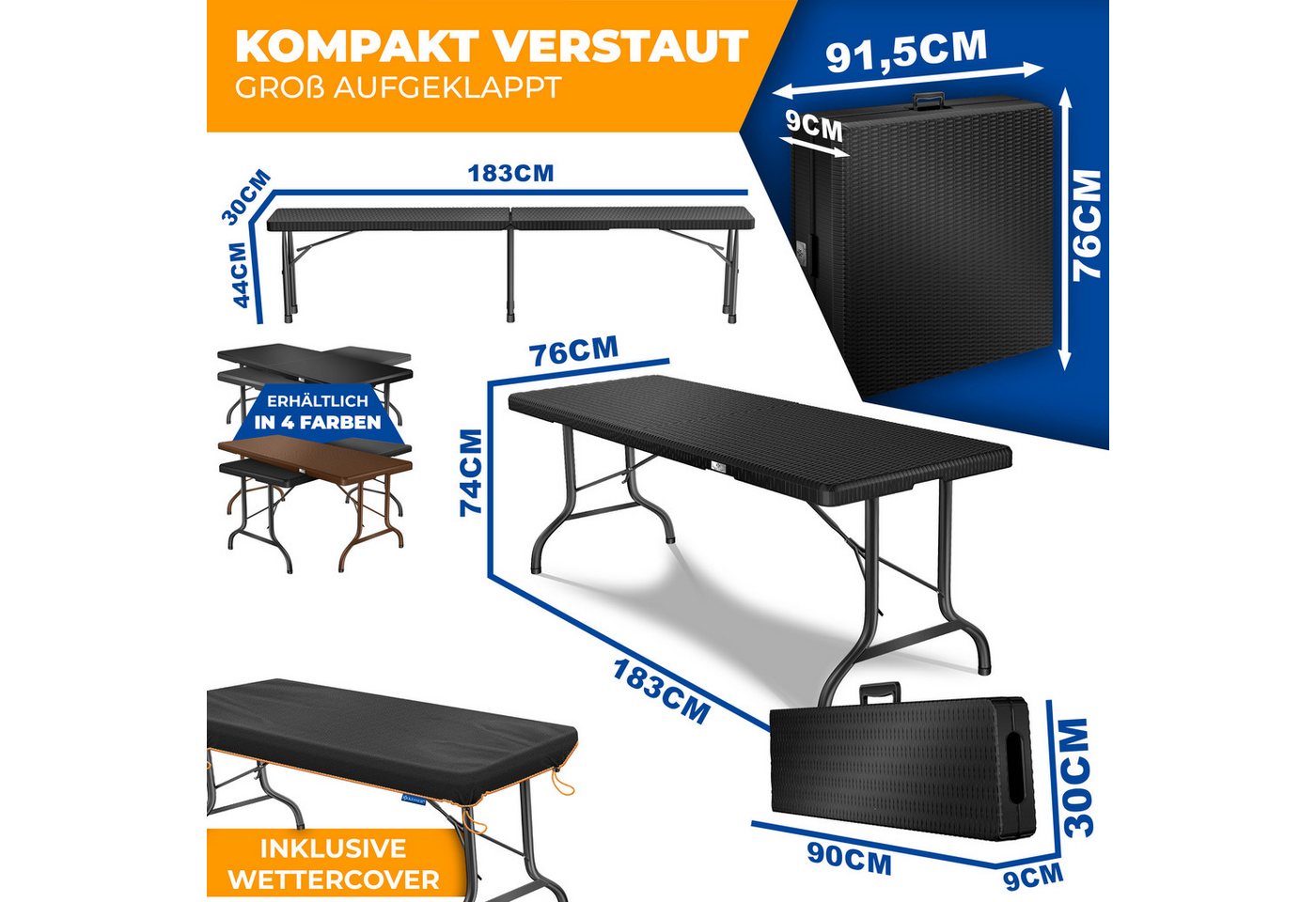 Bierbank Set 3 Tlg Mit Robbenet Und Tisch Metall Bild 3