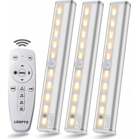 3er-pack Kabellose Led-leuchten Mit Fernbedienung. Kabellose Wandleuchten Für Schlafzimmer Und Kleiderschränke. Keine Verkabelung Erforderlich.