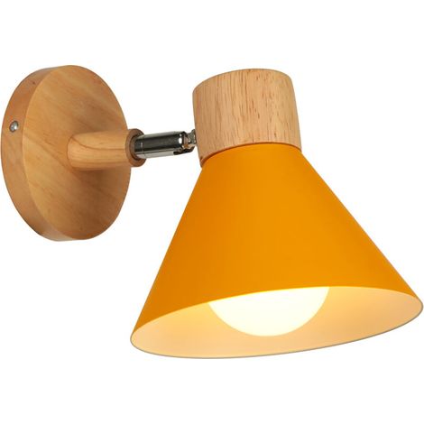 Retro-wandleuchte Für Den Innenbereich, Metall-wandlampe Mit E27-fassung, Vintage-wandleuchte Für Wohnzimmer, Schlafzimmer, Badezimmer (orange)