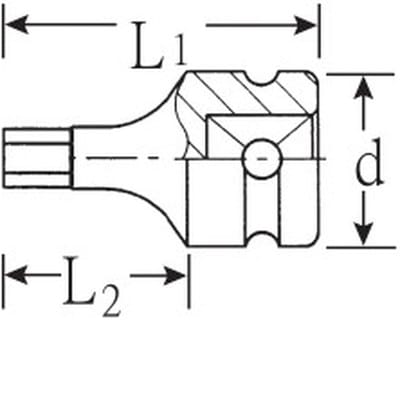 1/2" (12,5mm) IMPACT INHEX-Einsatz SW.17mm L.45mm