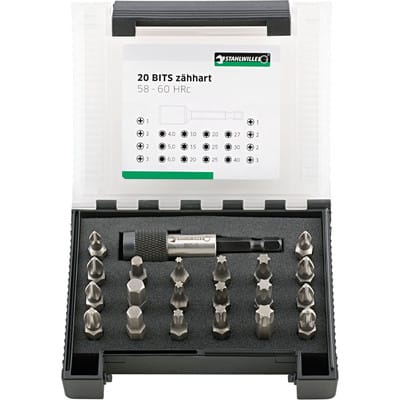 1/4" (6,3mm) Bit-Box 21-teilig