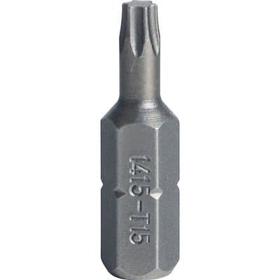 Bit-Schraubendrehereinsatz TORX T 15 Außen-6kant C 6,3mm L.25mm