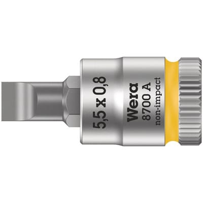Schraubendrehereinsatz Schlitz 8700 A FL mit Rändelung 6,3mm / 1/4" 0,8x5,5x28mm
