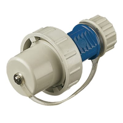 Schuko Stecker, IP68, blau/grau