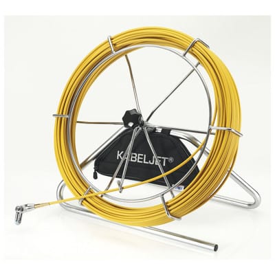 Kabeljet, 120m Glasfaserstab ø7,2mm, 2 Anfangshülsen M12, Anfangsbirne