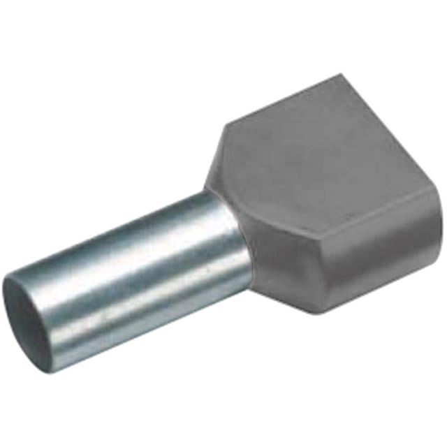 Isolierte Zwillings-Aderendhülse 2 x 2,5mm²/10mm grau