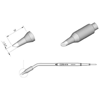 Lötspitze Serie C250, Rundform, C250414/ø2,2mm, abgeschrägt