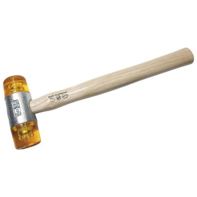 Kunststoffhammer mit lackiertem Eschenstiel, 32mm, gelb