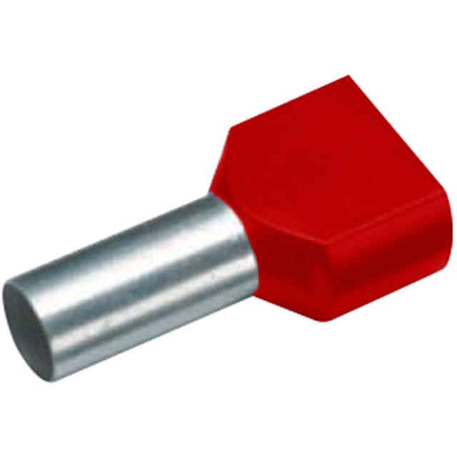 Isolierte Zwillings-Aderendhülse 2 x 1,5mm²/8mm rot
