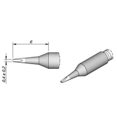 Lötspitze Serie C210, Meißelform, C210023/0,4 x 0,2mm, gerade