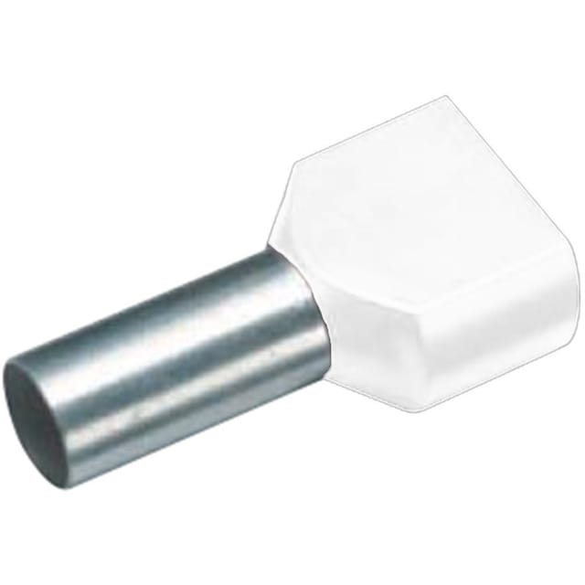 Isolierte Zwillings-Aderendhülse 2 x 0,75mm²/8mm weiß