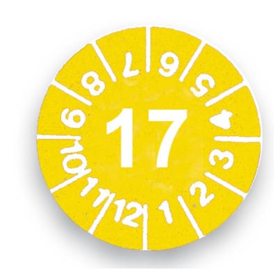 Prüfplaketten 18 gelb