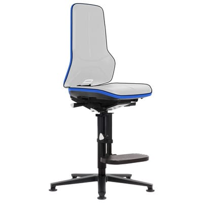 Arbeitsstuhl Neon 3, Aufstiegshilfe/Gleiter, ESD, Permanentkontakt, blau