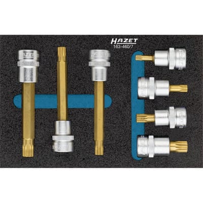 Steckschlüssel-Einsätze-Satz 163-460/7, 3/8", 7-teilig für XZN M5 - M10