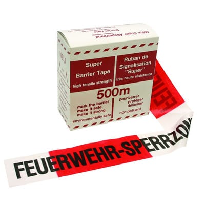 Absperrband, Feuerwehr-Sperrzone, rot/weiß, 500 m