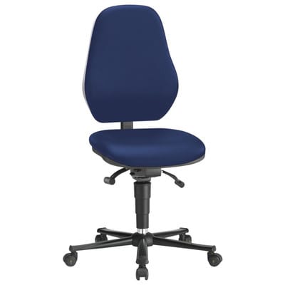 Drehstuhl Basic 2 mit Rollen, ESD, blau, Synchrontechnik
