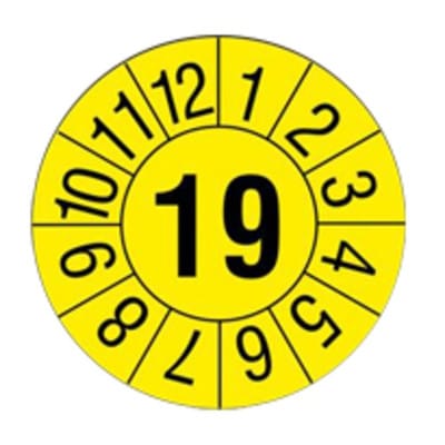 Prüfplaketten 21 gelb