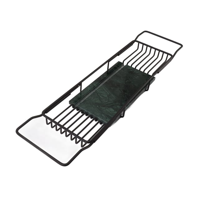 Badewannenablage Aus Metall Mit Marmoroptik, Rutschfest, Platzsparend, Vielseitig, Ausziehbar, Einzugsgeschenk, Schwarz/grün