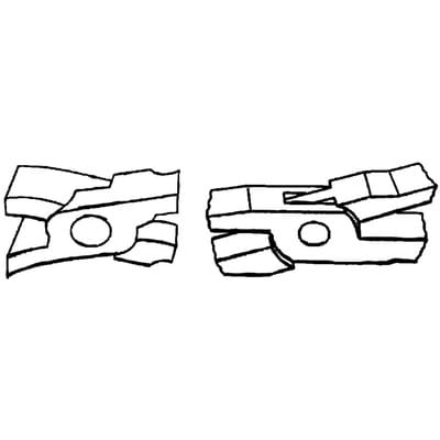 Falzzange 45° gebogen D341-40