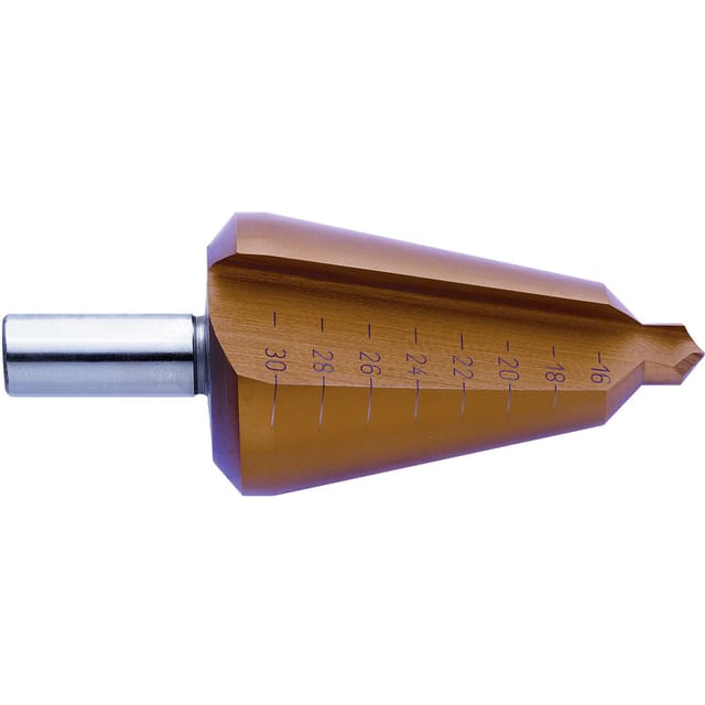 Blechschälbohrer HSS TiN, Größe 1 ø3,0-14,0mm