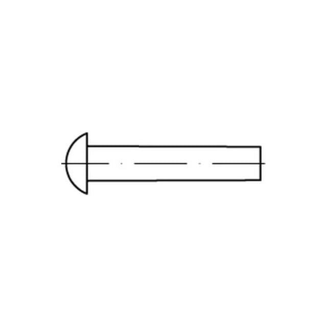 Halbrundniet DIN 660 Messing blank ø5 x 12mm