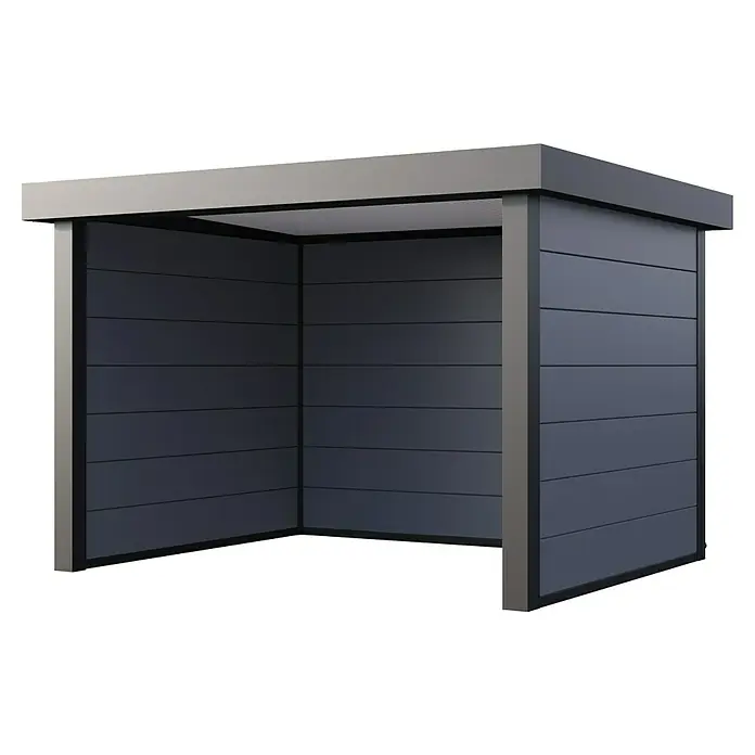 Telluria Standard-Pavillon Singolo 3630 inkl. Elektro-Set (Außenmaß inkl. Dachüberstand (B x T): 388 x 328 cm, Stahl, Lichtgrau/Anthrazit, Inkl. Innen
