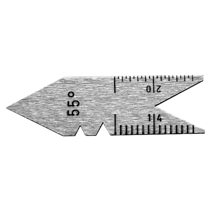Scala Gewindestahllehre (Länge: 6 cm, Passend für: Withworth-Gewinde 55°)