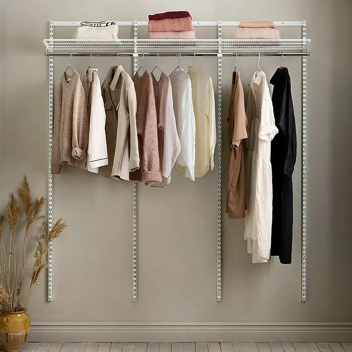 Elfa Classic by Garderoben-Set (L x B x H: 44,5 x 185,5 x 214 cm, Weiß)