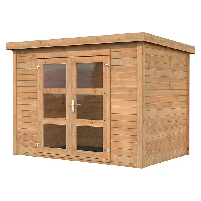 Palmako Gartenhaus Olivia (Außenmaß inkl. Dachüberstand (B x T): 300 x 206 cm, Holz, Hellbraun)