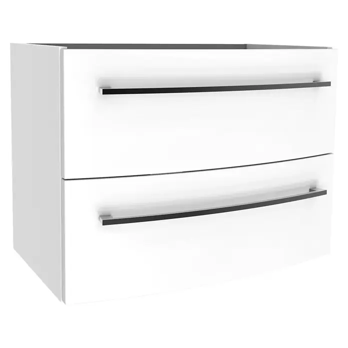 Camargue Swing K Waschtischunterschrank (69,4 x 43,9 x 51,8 cm, Weiß, Farbe Griff: Schwarz)